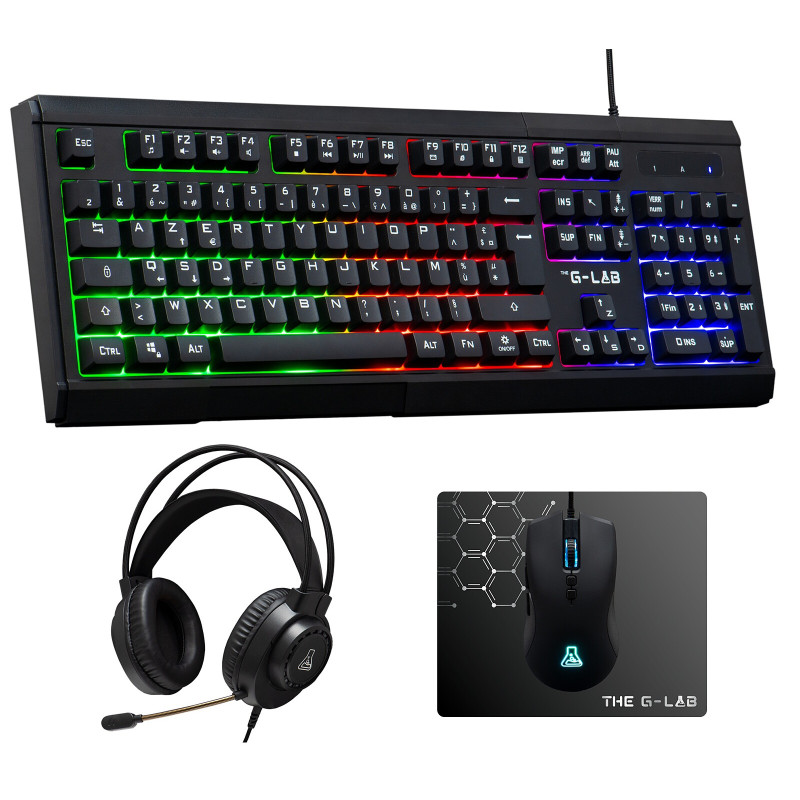 COMBO G-LAB 4EN1 CLAV/CASQUE/SOURIS/TAPIS - photo 1