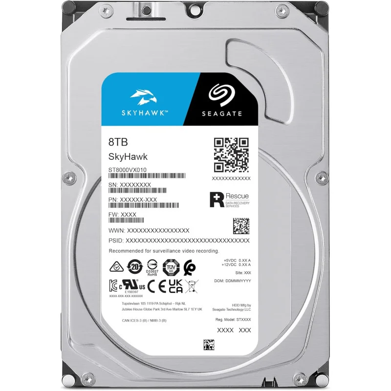 Disque Dur Interne 3.5" Seagate SkyHawk Surveillance 8 To