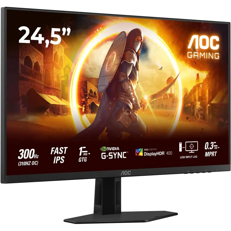 ECRAN GAMING AOC 24,5" FHD 300Hz FAST IPS 0,3Ms MPRT HDMI/DP NOIR