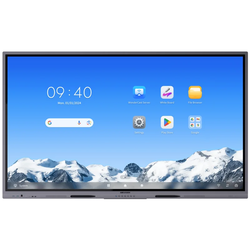 ÉCRAN Interactif HIKVISION 65" UHD 4K 60Hz VA 5ms 8GB 128GB Android 14 WiFi HDMI-USB-Type C EDLA