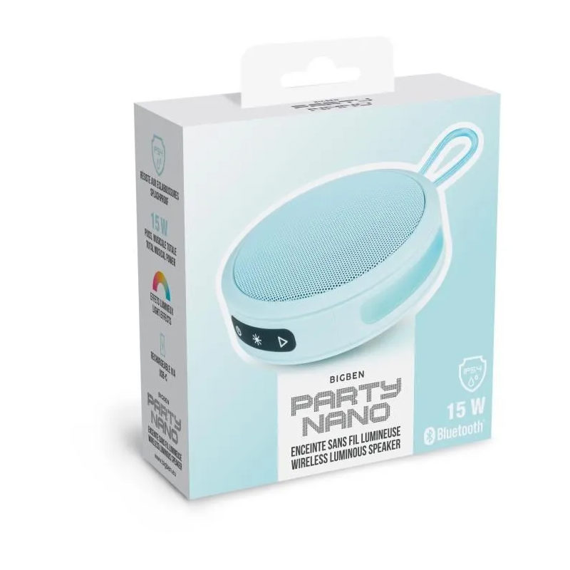 Enceinte Bluetooth PARTY NANO avec effets lumineux / Bleu