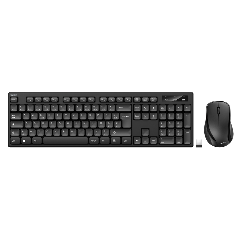 Ensemble Clavier et Souris Sans Fil Belkin AZERTY / Noir - photo 1
