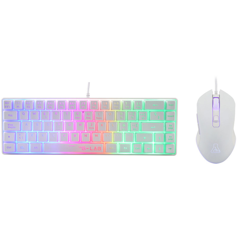 Ensemble Clavier & Souris Gaming THE G-LAB Combo Hydrogen / Blanc - photo 1