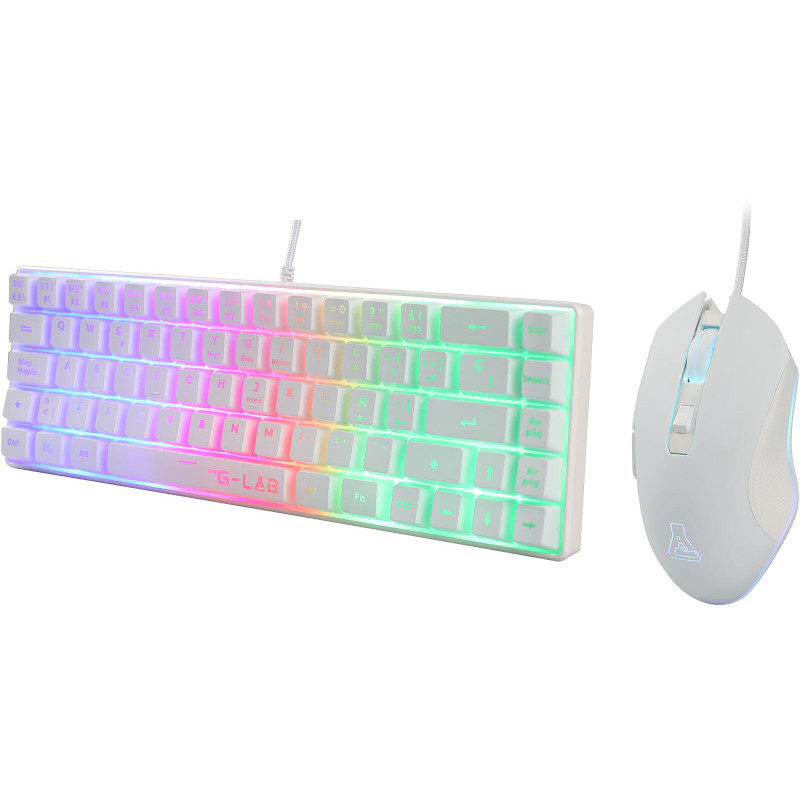 Ensemble Clavier & Souris Gaming THE G-LAB Combo Hydrogen / Blanc - photo 2