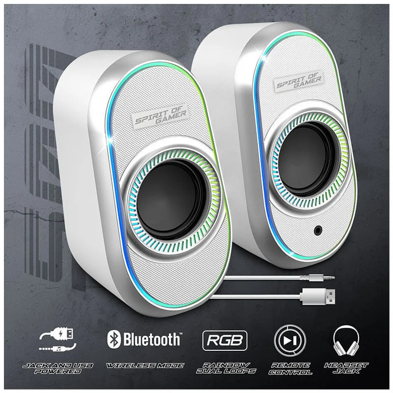 Haut-parleur Gamer Sans Fil SPIRIT OF GAMER Fanatic 500 RGB / Blanc