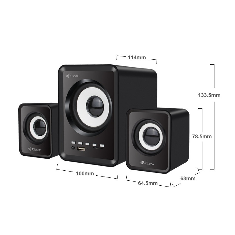 HAUT PARLEUR KISONLI U-2800BT / BLUETOOTH / NOIR