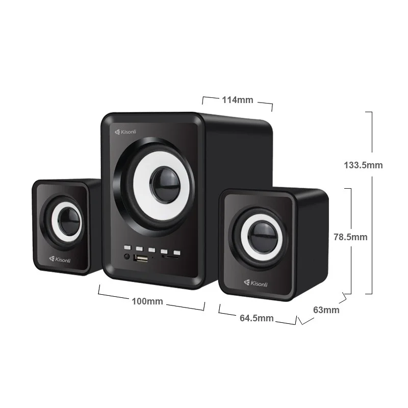 HAUT PARLEUR KISONLI U-2800BT / BLUETOOTH / NOIR