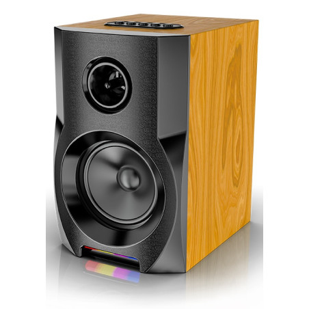 Haut-parleur Super grande Mega Extra / RGB / JQS-401 / BT karaoké /18W / Marron - photo 3