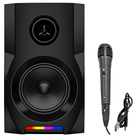 Haut-parleur Super grande Mega Extra / RGB / JQS-401 / BT karaoké /18W / Marron - variant JQS-401 - photo 9