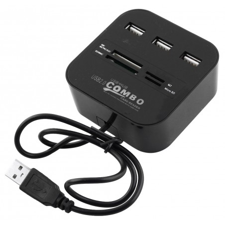 Hub 3 ports USB 2.0 + Lecteur de cartes / Noir - photo 5