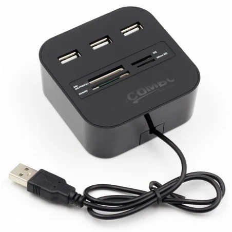 Hub 3 ports USB 2.0 + Lecteur de cartes / Noir - photo 6