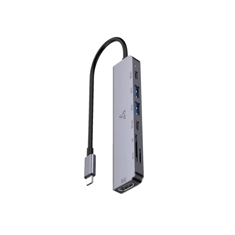 Hub SBOX 7en1 USB-C H-999 / Gris