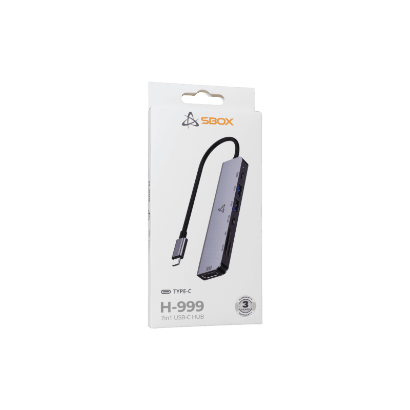 Hub SBOX 7en1 USB-C H-999 / Gris - photo 3