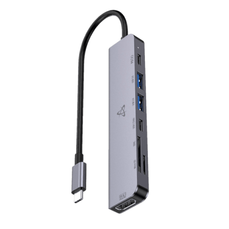 Hub SBOX 7en1 USB-C H-999 / Gris - photo 5