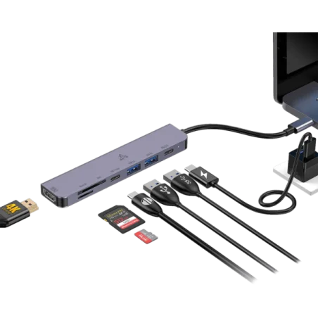 Hub SBOX 7en1 USB-C H-999 / Gris - photo 6