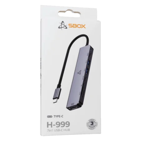 Hub SBOX 7en1 USB-C H-999 / Gris - photo 8
