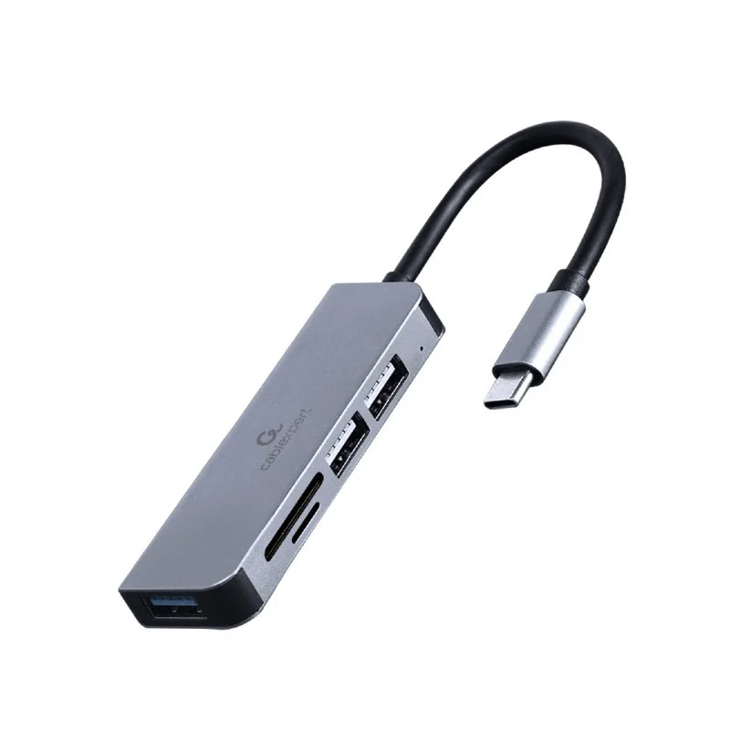 HUB USB Type C GEMBIRD 3 ports USB + Lecteur de carte mémoire / Gris - photo 3