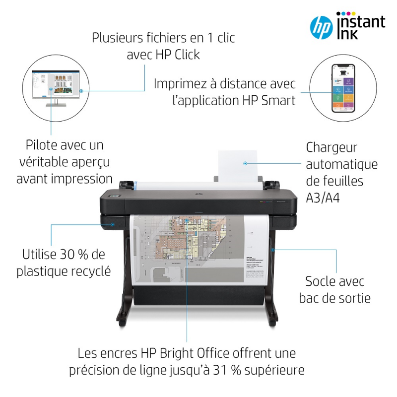 Imprimante HP DesignJet T630 36-in Printer (A0)
