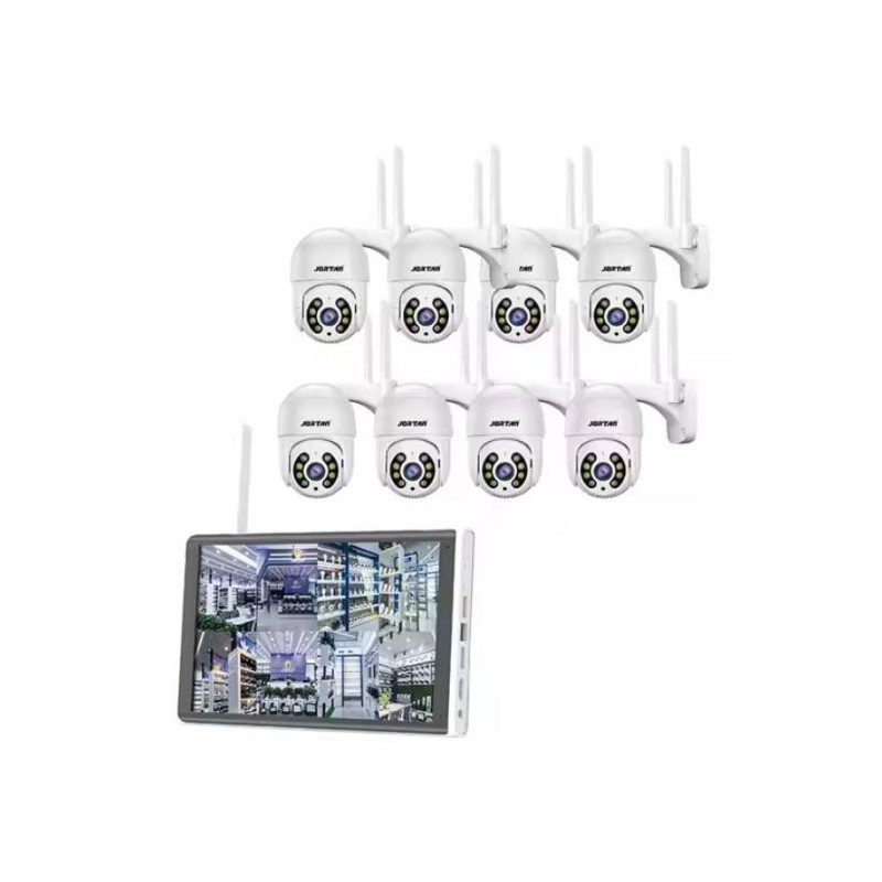 Kit de Surveillance JORTAN 4 Caméras Externes 2MP avec Écran 15.6" Full HD / WiFi / IP66 / Blanc - variant JR-PC8276PRO-8P - photo 1