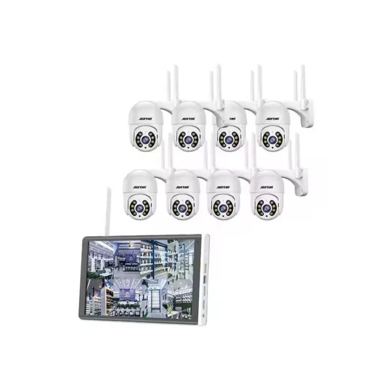 Kit de Surveillance JORTAN 4 Caméras Externes 2MP avec Écran 15.6" Full HD / WiFi / IP66 / Blanc - variant JR-PC8276PRO-8P - photo 1