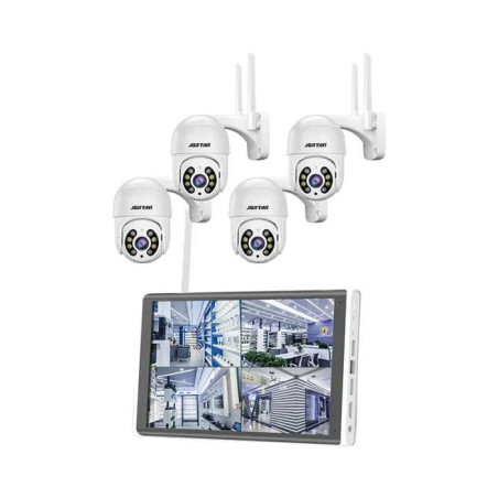 Kit de Surveillance JORTAN 4 Caméras Externes 2MP avec Écran 15.6" Full HD / WiFi / IP66 / Blanc - photo 4