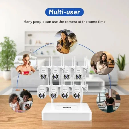 Kit de Surveillance JORTAN 4 Caméras Externes 2MP avec Écran 15.6" Full HD / WiFi / IP66 / Blanc - variant JR-PC8276PRO-8P - photo 5