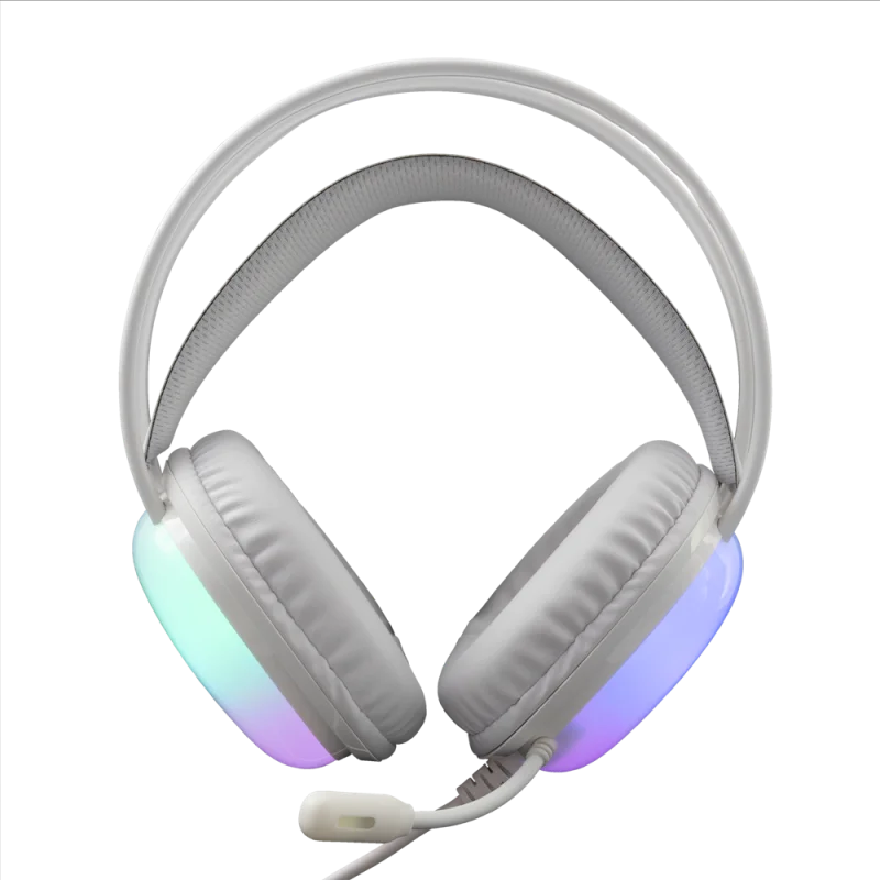 Micro-Casque Gaming Filaire White Shark PEACOCK GH-2444 / RGB / Blanc