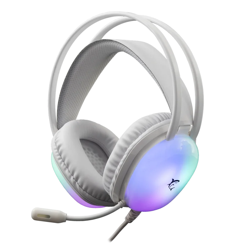 Micro-Casque Gaming Filaire White Shark PEACOCK GH-2444 / RGB / Blanc