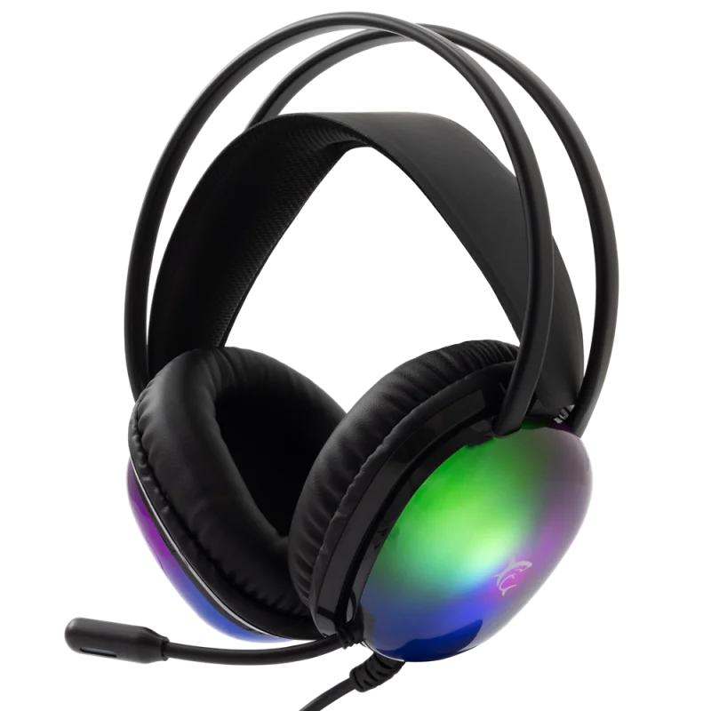 Micro-Casque Gaming Filaire White Shark PEACOCK GH-2444 / RGB / Noir - photo 1