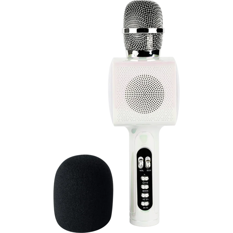 MICROPHONE BLUETOOTH 2 EN 1 KARAOKÉ  ET ENCEINTE PARTY AVEC EFFETS LUMINEUX BIGBEN / 15W / NOIR - variant PARTYBTMIC2WH - photo 2