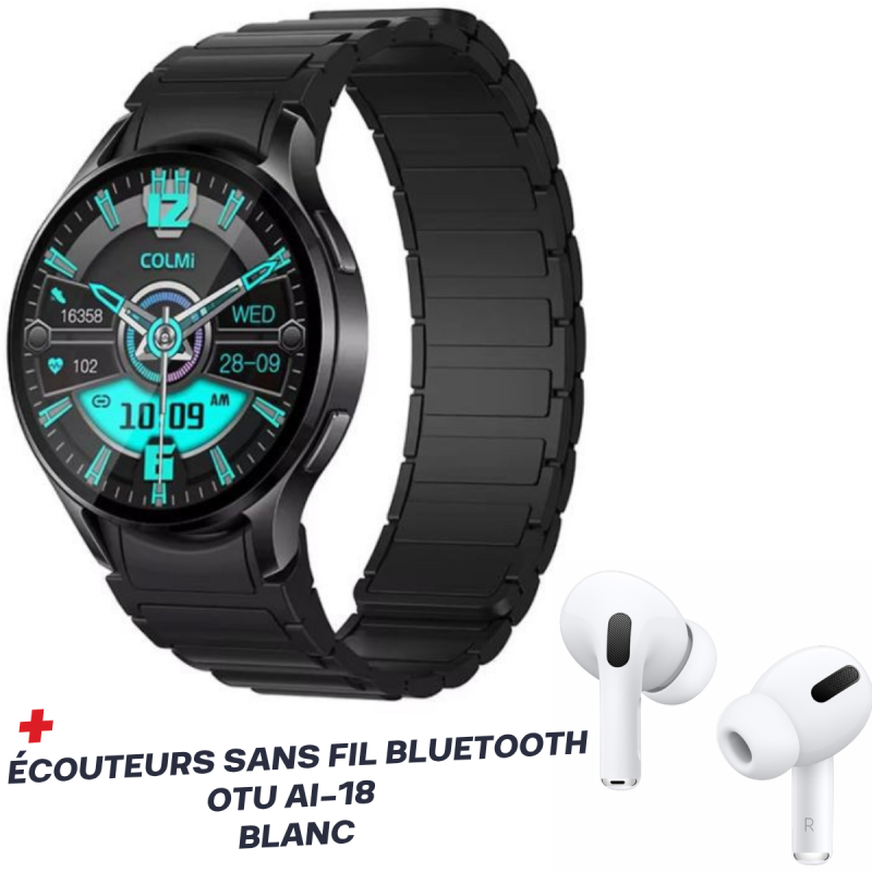 Montre Connectée COLMI i28 Ultra Métal / Silver Avec Écouteurs Sans Fil Bluetooth  OTU AI-18 Blanc - variant I28-MTL-BK-AI18 - photo 3