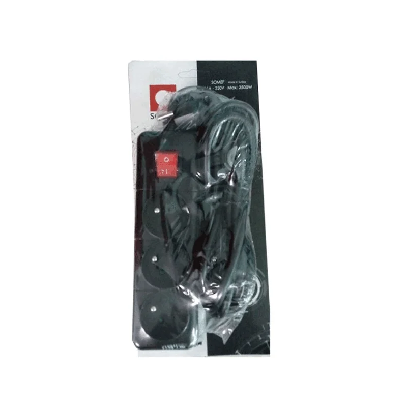 Multiprise SOMEF 5 Modules Avec Interrupteur 3 M - Noir