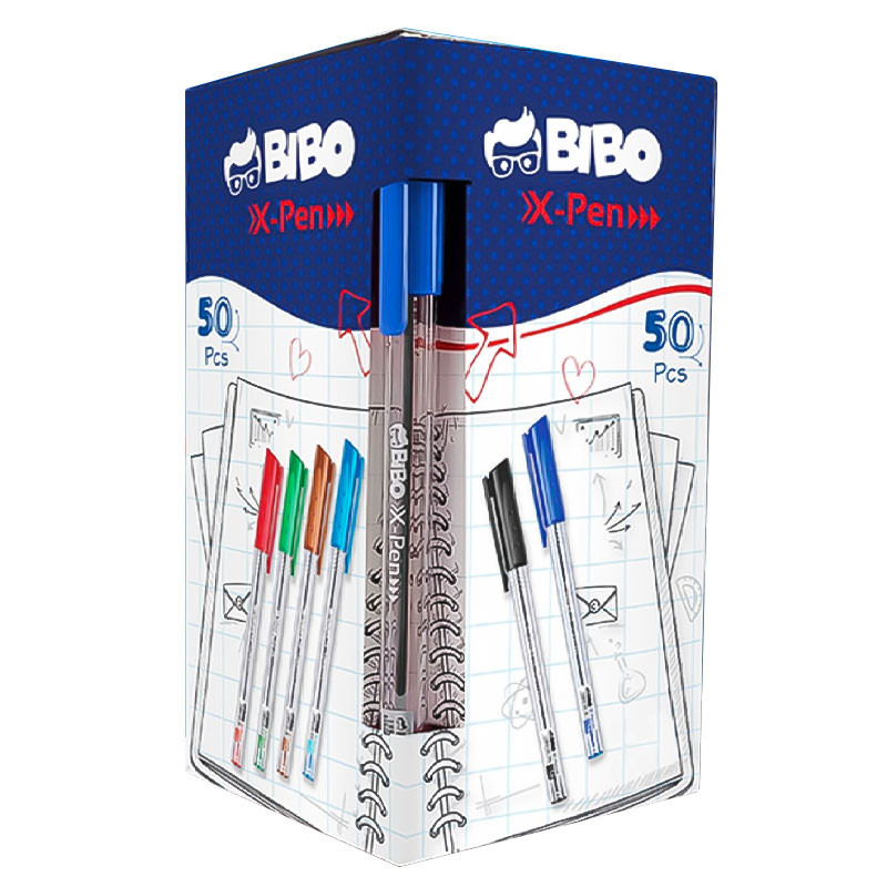 Pack 50 STYLO A BILLE BIBO X-PEN 1.0 MM / Bleu