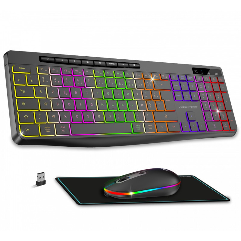 PACK CLAVIER SOG R-TYPE CLA+SOURIS SANS FIL RGB NOIR RECHARGEABLE - photo 1