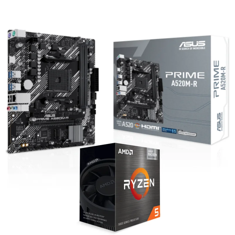 Pack Processeur AMD Ryzen 5 5500GT Avec Carte mère micro-ATX ASUS PRIME A520M-R