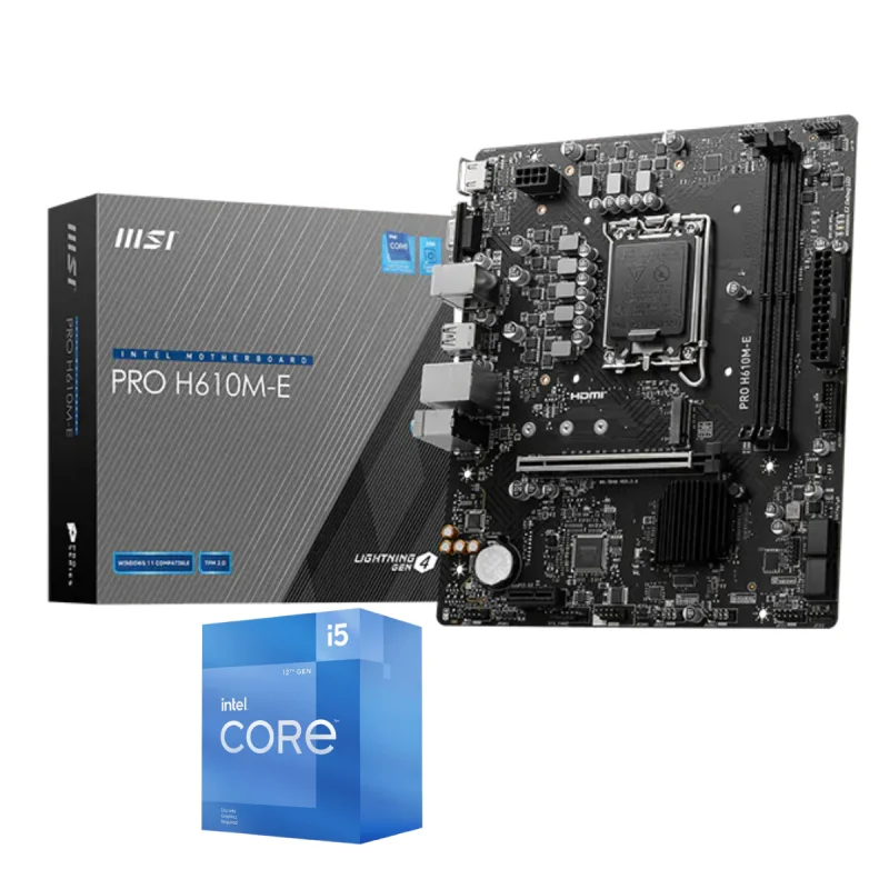 Pack Processeur Intel Core i5-12400F 12e génération Avec Carte mére MSI PRO H610M-E / Micro ATX / LGA1700 / DDR4 - variant PACK-12400F-1-D5 - photo 2