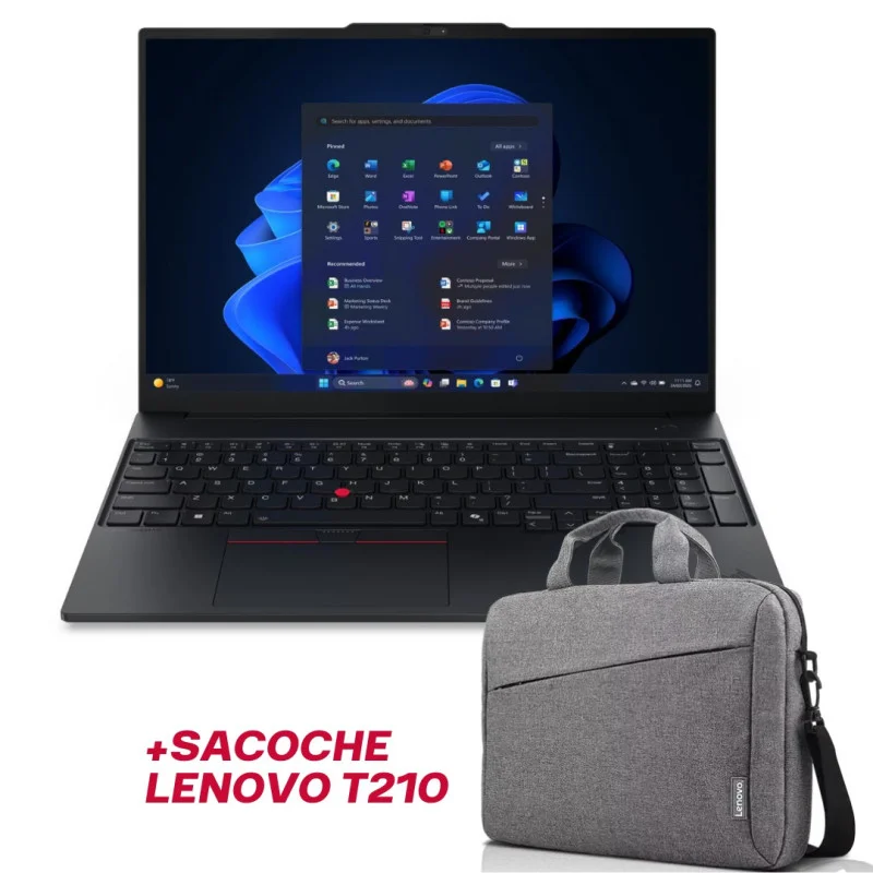 Pc Portable Lenovo ThinkPad E16 Gen 3 / Ultra 5 225U / 24 Go DDR5 / 512 Go SSD / Noir Avec Sacoche L