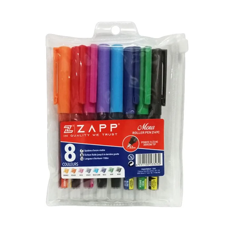Pochette de 4 Stylos ZAPP Roller Mora / Assortis