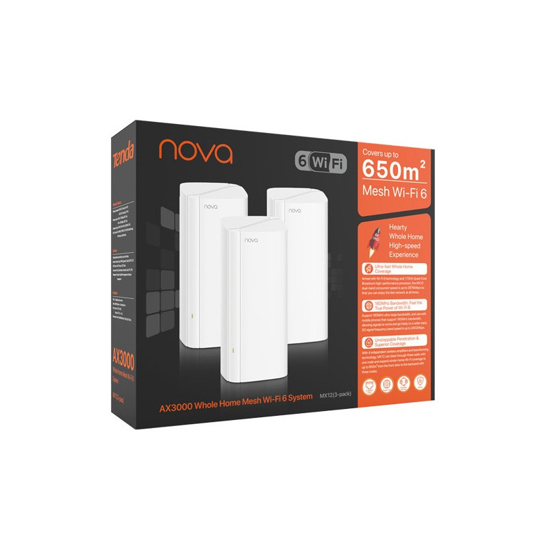 Point d'accés Et Routeur Tenda Nova MX12 - Pack de 3 Systémes Wi-Fi 6 AX3000 Mbps - photo 4