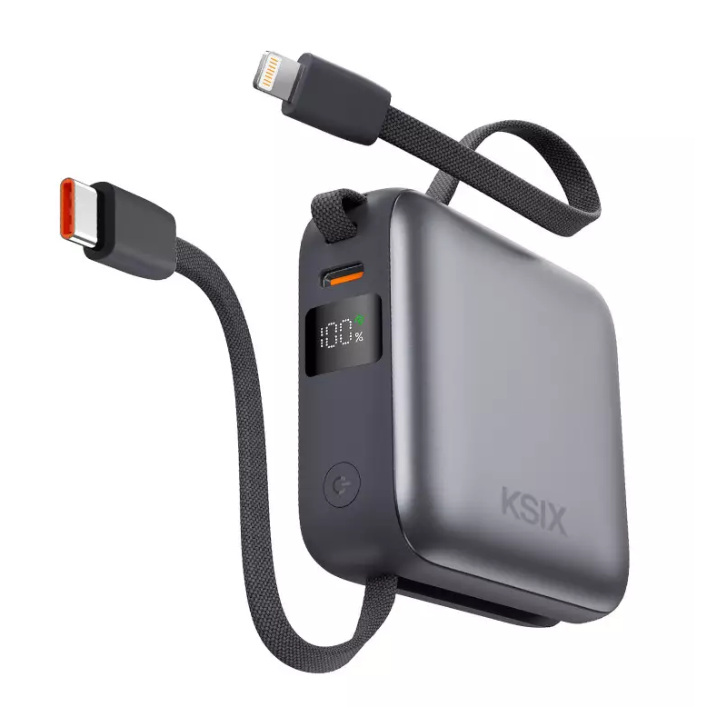Power Bank KSIX 10 000 mAh, charge rapide 22,5 W, câbles Lightning intégre - photo 1