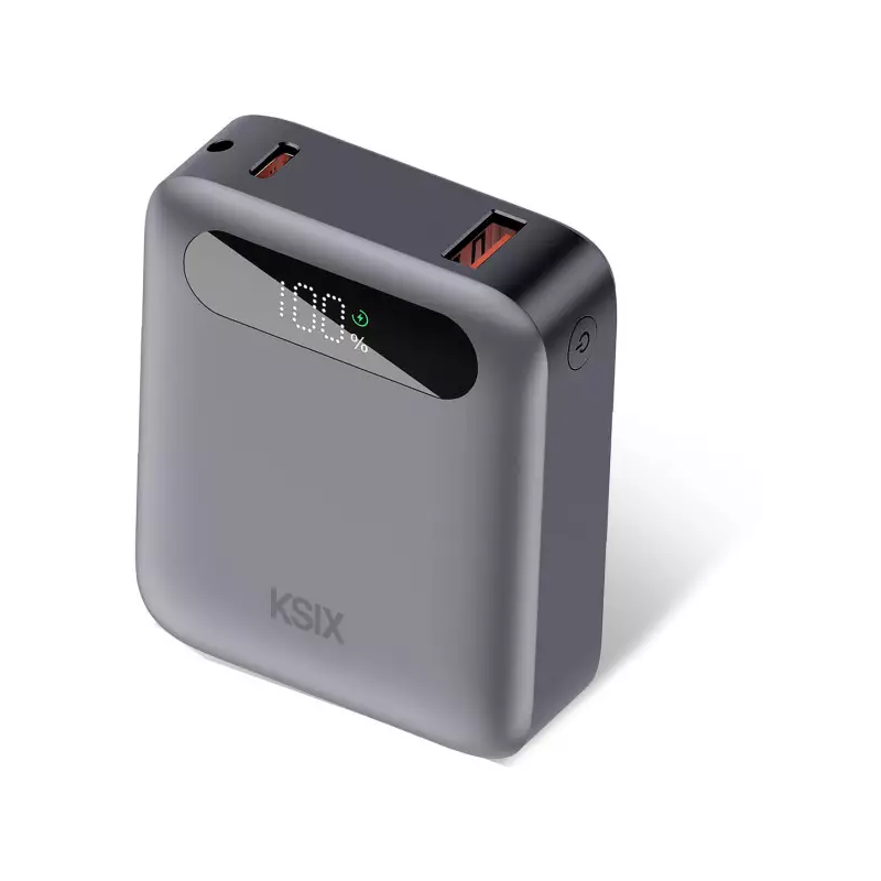 Power Bank KSIX 10 000 mAh, PD 22,5 W, charge rapide / Gris - photo 1