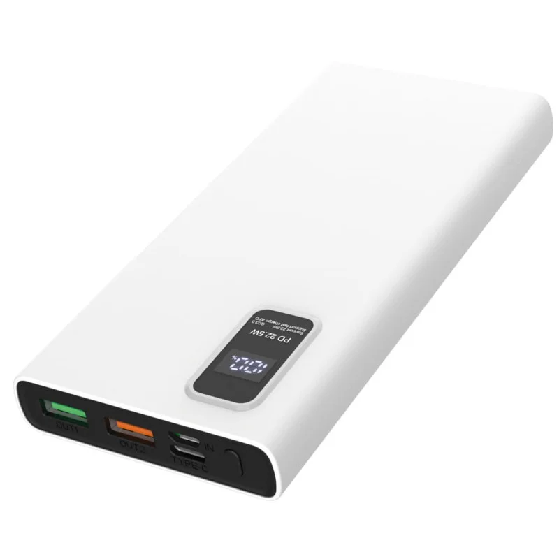 POWER BANK PLATINET 10000 mAh Polymère PD 3.0 QC 3.0 Écran LED BLANC - photo 1