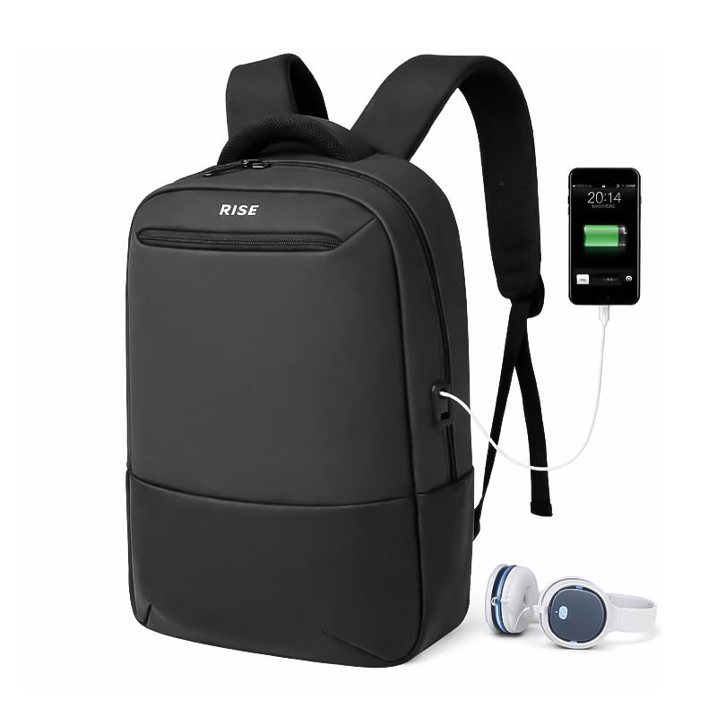 SAC A DOS RISE 16.1'' AVEC PORT USB INTEGRE( USB A + TYPE C) / IMPERMEABLE / Noir et Bleu - variant R102GR - photo 4