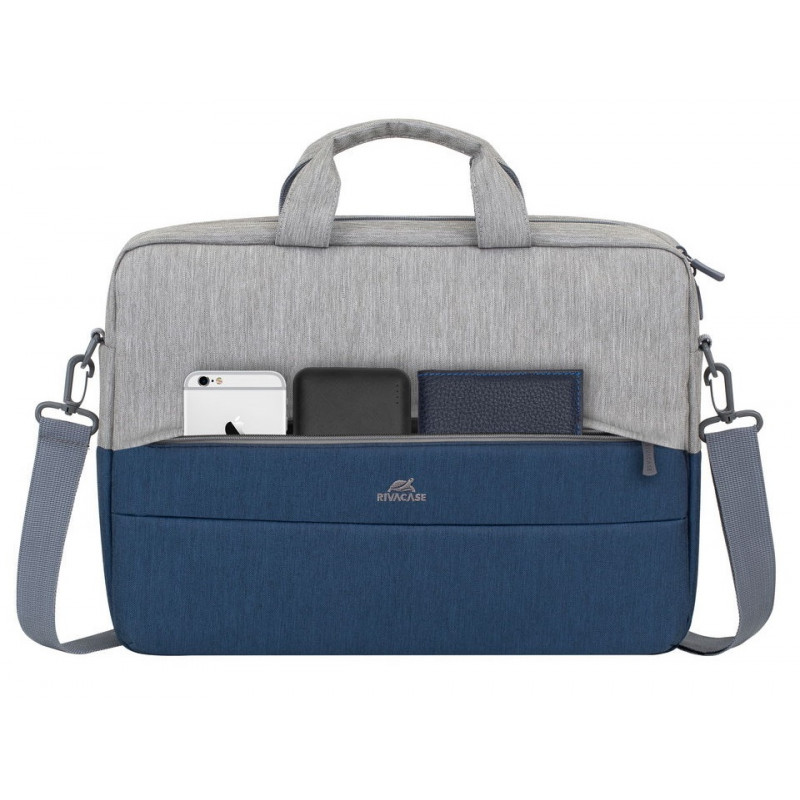 Sacoche pour pc portable 15.6" RivaCase 7532 / Gris et Bleu