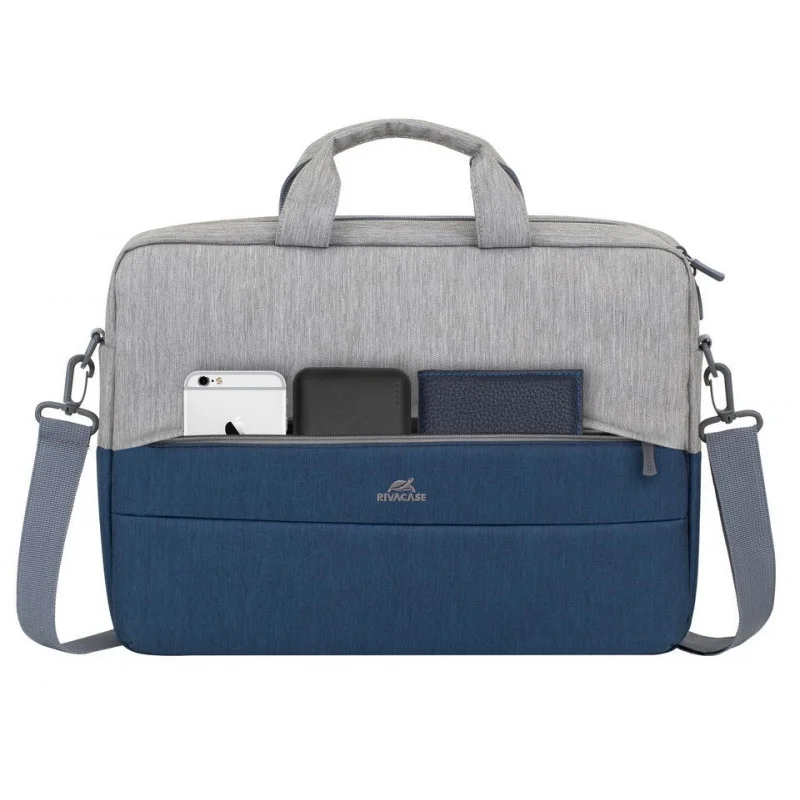 Sacoche pour pc portable 15.6" RivaCase 7532 / Gris et Bleu