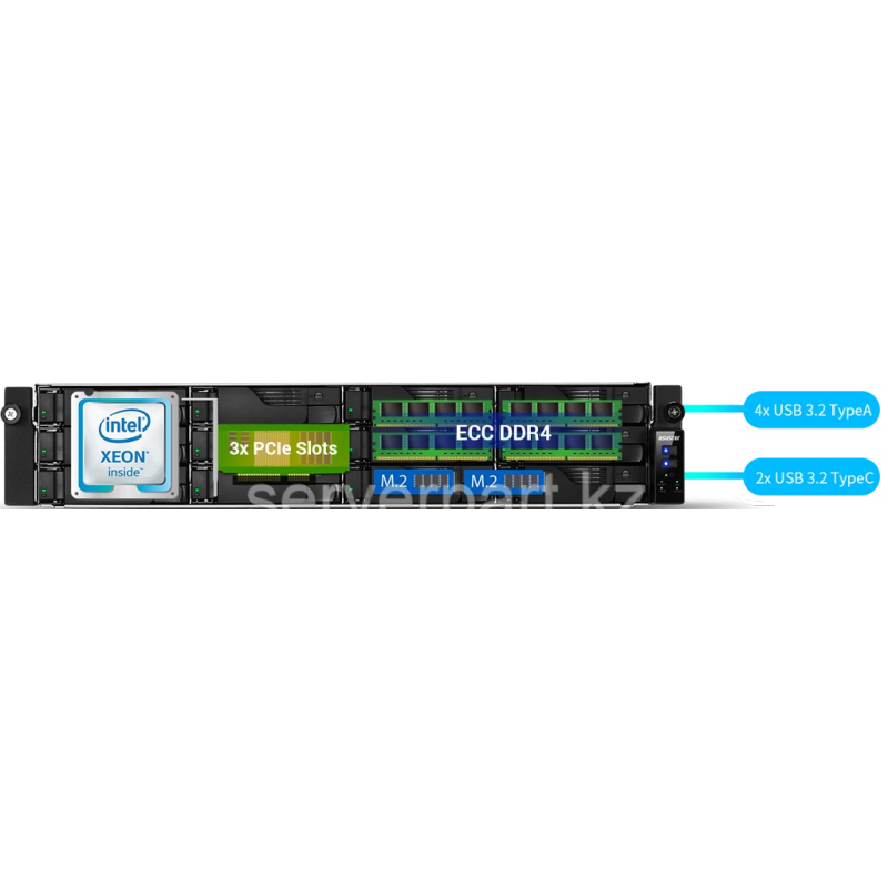Serveur de stockage NAS Asustor Lockerstor Pro AS7112RX2 / 12 Baies