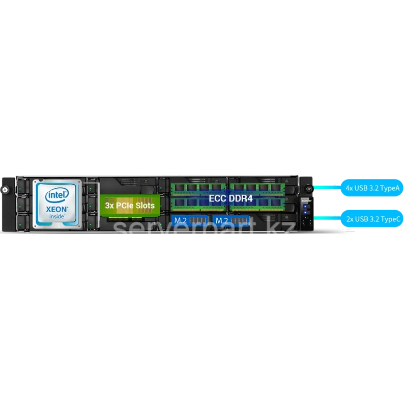 Serveur de stockage NAS Asustor Lockerstor Pro AS7112RX2 / 12 Baies