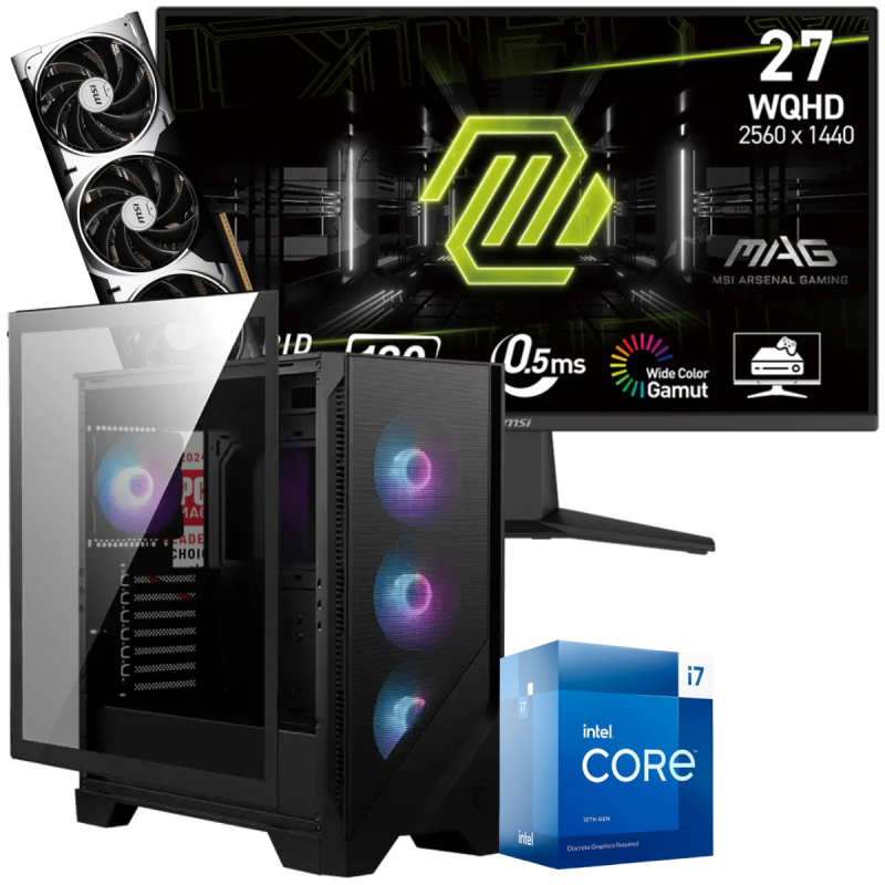 Setup Gamer Special Pc de Bureau Gaming / i7-14700KF / RTX 5070 12G / 32 Go Avec Écran Gaming MSI MAG 275QF 27" WQHD IPS / 180 Hz - variant SETUP-5070-52-S-2K - photo 1