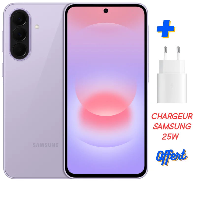 Smartphone Samsung Galaxy A37 5G 16 Go/128 Go / Violet + Chargeur Samsung original 25W Gratuit
