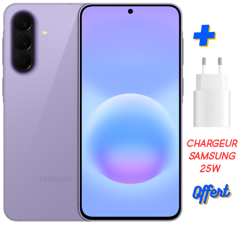 Smartphone Samsung Galaxy A57 5G 16 Go/128 Go / Violet + Chargeur Samsung original 25W Gratuit